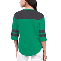 Women's Starter Kelly Green Philadelphia Eagles Fullback Tri-Blend 3/4-Sleeve T-Shirt