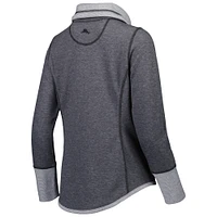 Women's Tommy Bahama Heathered Black Philadelphia Eagles Sport Sun Fade Full-Zip Sweatshirt