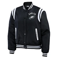 Women's WEAR by Erin Andrews  Black Philadelphia Eagles Full-Snap Bomber Jacket