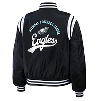 Women's WEAR by Erin Andrews  Black Philadelphia Eagles Full-Snap Bomber Jacket