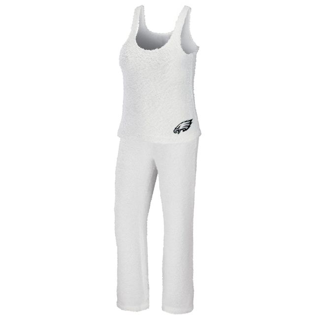 WEAR by Erin Andrews Crème Philadelphia Eagles Ensemble débardeur et pantalon confortable à encolure dégagée grande taille pour femmes