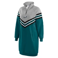 Women's WEAR by Erin Andrews  Midnight Green/Heather Gray Philadelphia Eagles Chevron Stripe Dress