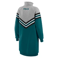 Women's WEAR by Erin Andrews  Midnight Green/Heather Gray Philadelphia Eagles Chevron Stripe Dress