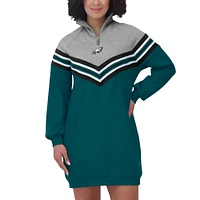 Women's WEAR by Erin Andrews  Midnight Green/Heather Gray Philadelphia Eagles Chevron Stripe Dress