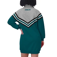 Women's WEAR by Erin Andrews  Midnight Green/Heather Gray Philadelphia Eagles Chevron Stripe Dress