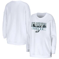 Women's WEAR by Erin Andrews White Philadelphia Eagles Domestic Pullover Sweatshirt