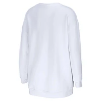 Women's WEAR by Erin Andrews White Philadelphia Eagles Domestic Pullover Sweatshirt
