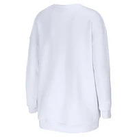 Women's WEAR by Erin Andrews White Philadelphia Eagles Oversized Pullover Sweatshirt