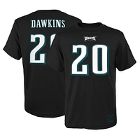 T-shirt noir avec nom et numéro de joueur rétro retraité Mitchell & Ness Brian Dawkins des Eagles Philadelphie