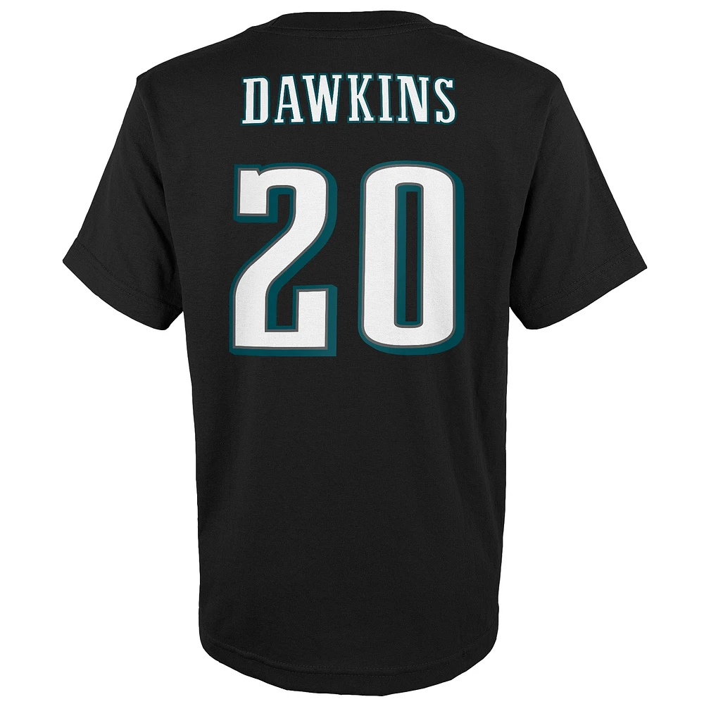 T-shirt noir avec nom et numéro de joueur rétro retraité Mitchell & Ness Brian Dawkins des Eagles Philadelphie