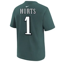 Youth Nike Jalen Hurts Midnight Green Philadelphia Eagles Super Bowl LIX Player Name & Number T-Shirt