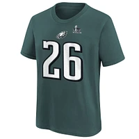 Youth Nike Saquon Barkley Midnight Green Philadelphia Eagles Super Bowl LIX Player Name & Number T-Shirt