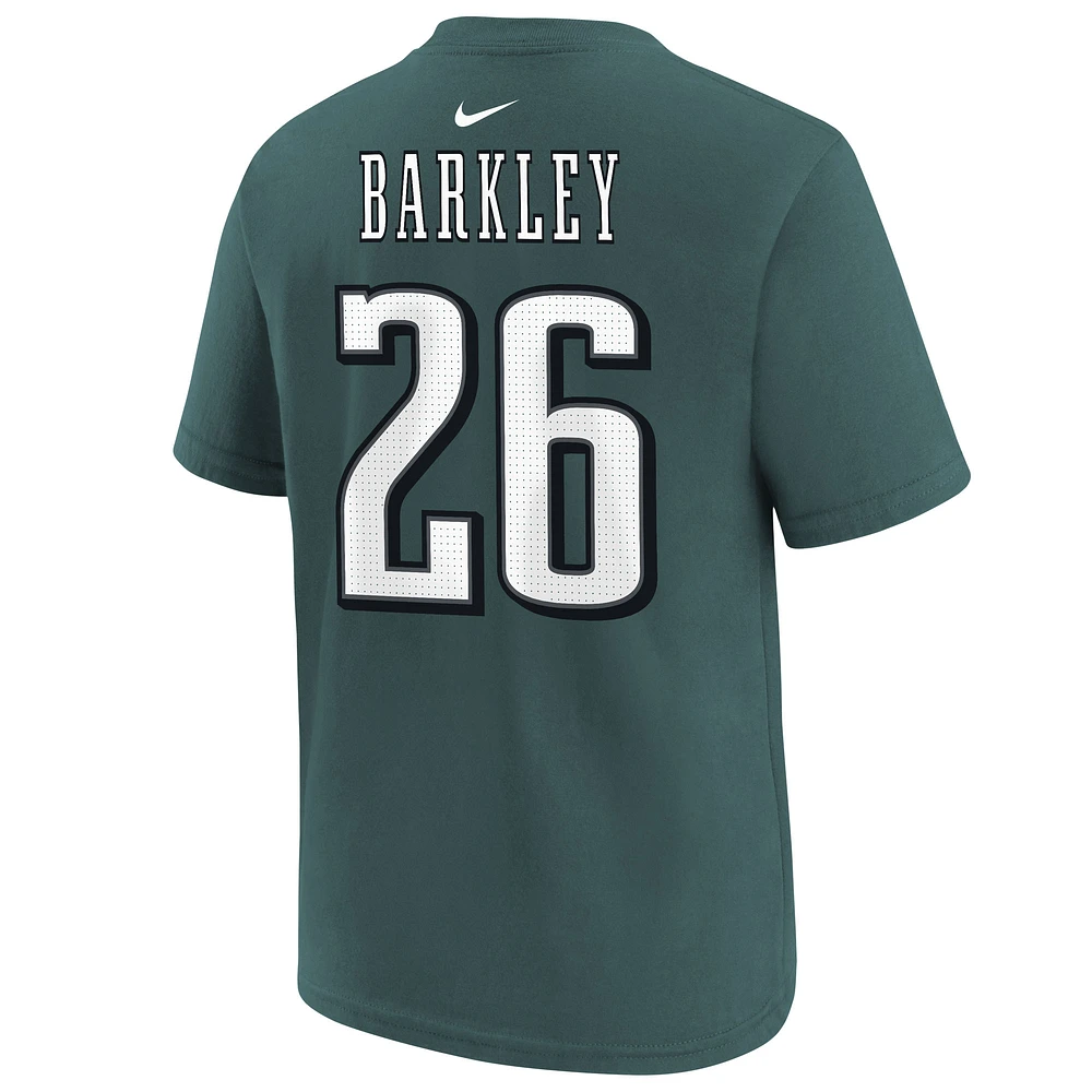 Youth Nike Saquon Barkley Midnight Green Philadelphia Eagles Super Bowl LIX Player Name & Number T-Shirt
