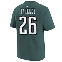 Youth Nike Saquon Barkley Midnight Green Philadelphia Eagles Super Bowl LIX Player Name & Number T-Shirt