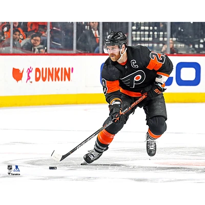Photographie de patinage Claude Giroux, maillot alternatif non signé des Flyers Philadelphie