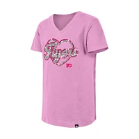 Girl's Youth New Era  Pink Philadelphia Flyers Flip Sequin V-Neck T-Shirt
