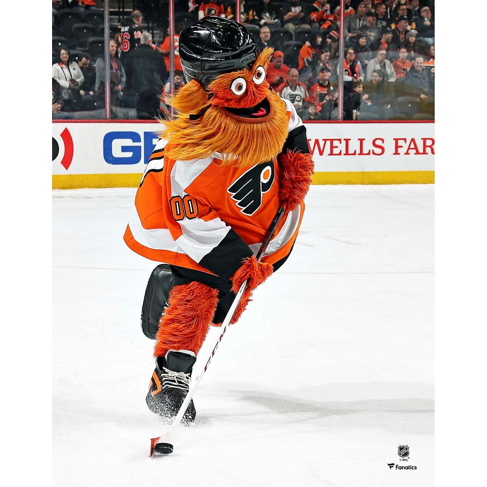 Photographie de patinage non signée du maillot orange des Flyers Philadelphie