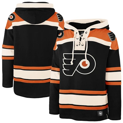 Sweat à capuche en polaire lacets de qualité supérieure pour homme '47 Black Philadelphia Flyers Big & Tall