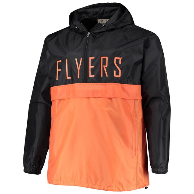Sweat à capuche noir demi-zip anorak Big & Tall des Flyers de Philadelphie pour hommes