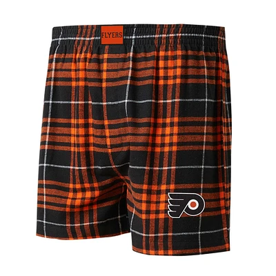 Boxer en flanelle Concord Concepts Sport pour hommes, noir/orange, Flyers de Philadelphie
