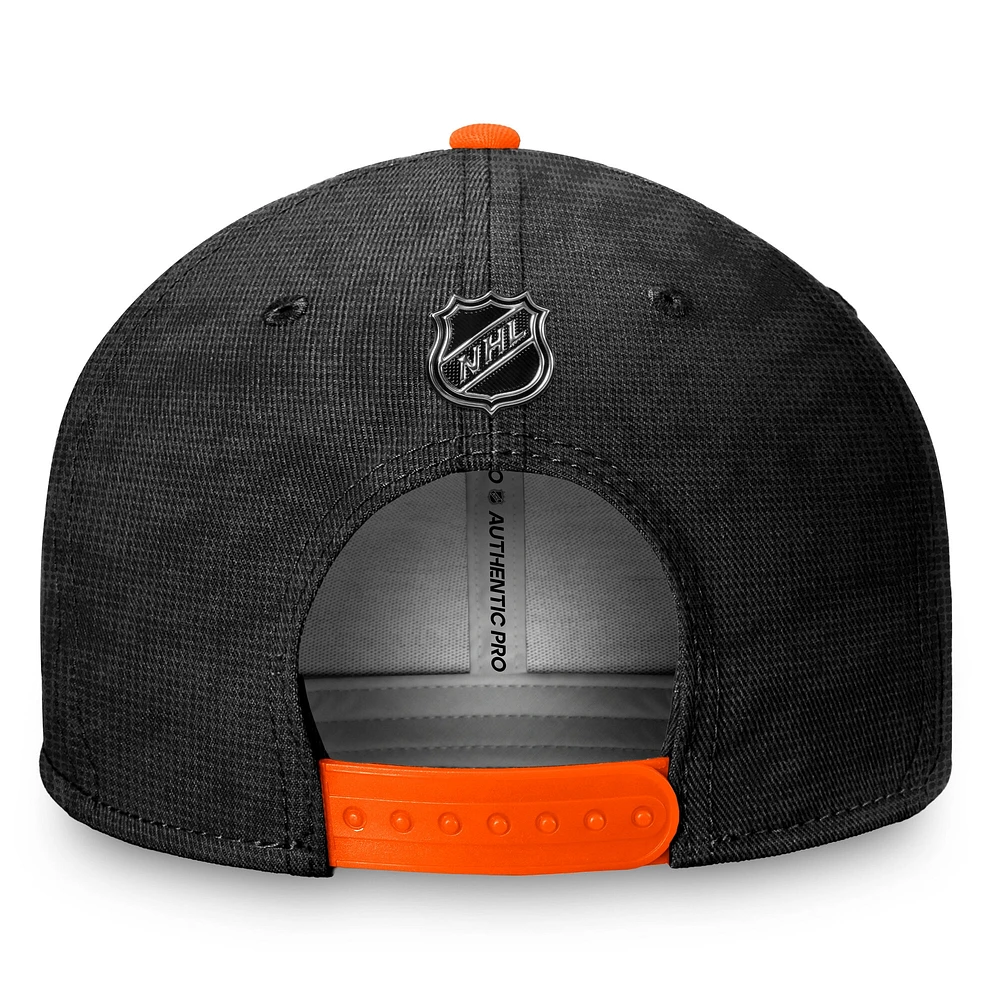 Men's Fanatics  Black/Orange Philadelphia Flyers Authentic Pro Rink Snapback Hat