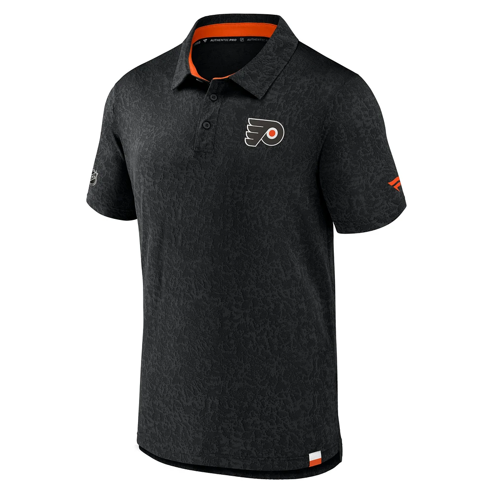 Men's Fanatics  Black Philadelphia Flyers Authentic Pro Jacquard Polo