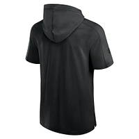 Sweat à capuche manches courtes Authentic Pro Road Performance pour homme Fanatics Black Philadelphia Flyers