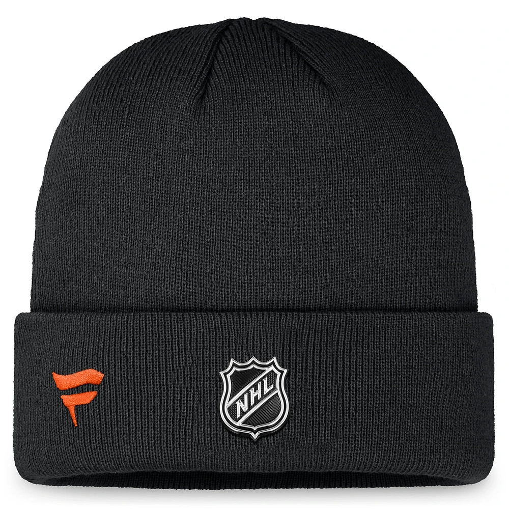 Men's Fanatics Black Philadelphia Flyers Authentic Pro Training Camp Cuffed Knit Hat