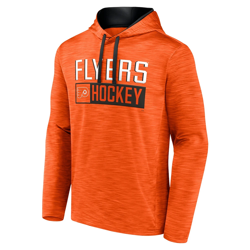 Sweat à capuche rasage de près fanatiques pour hommes, orange chiné, Flyers Philadelphie