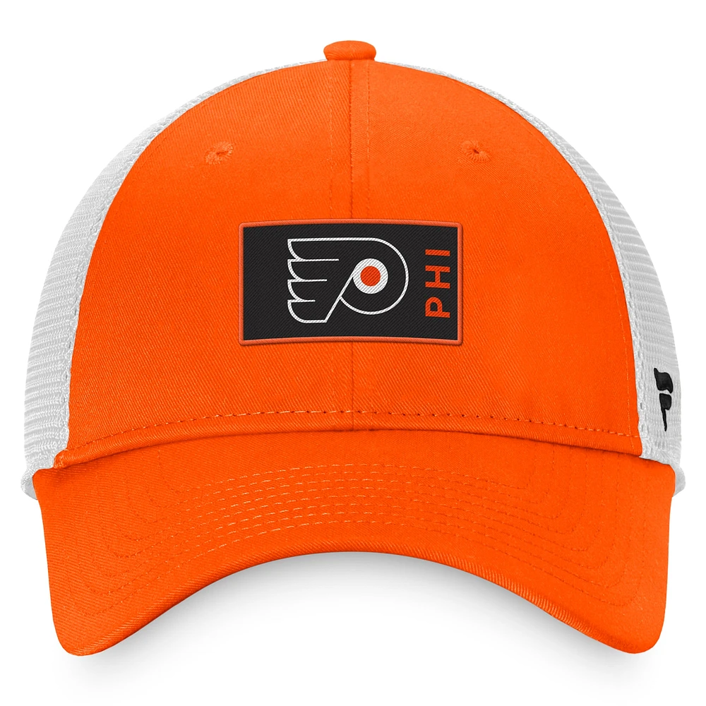 Men's Fanatics Orange Philadelphia Flyers Authentic Pro Rink Trucker Snapback Hat