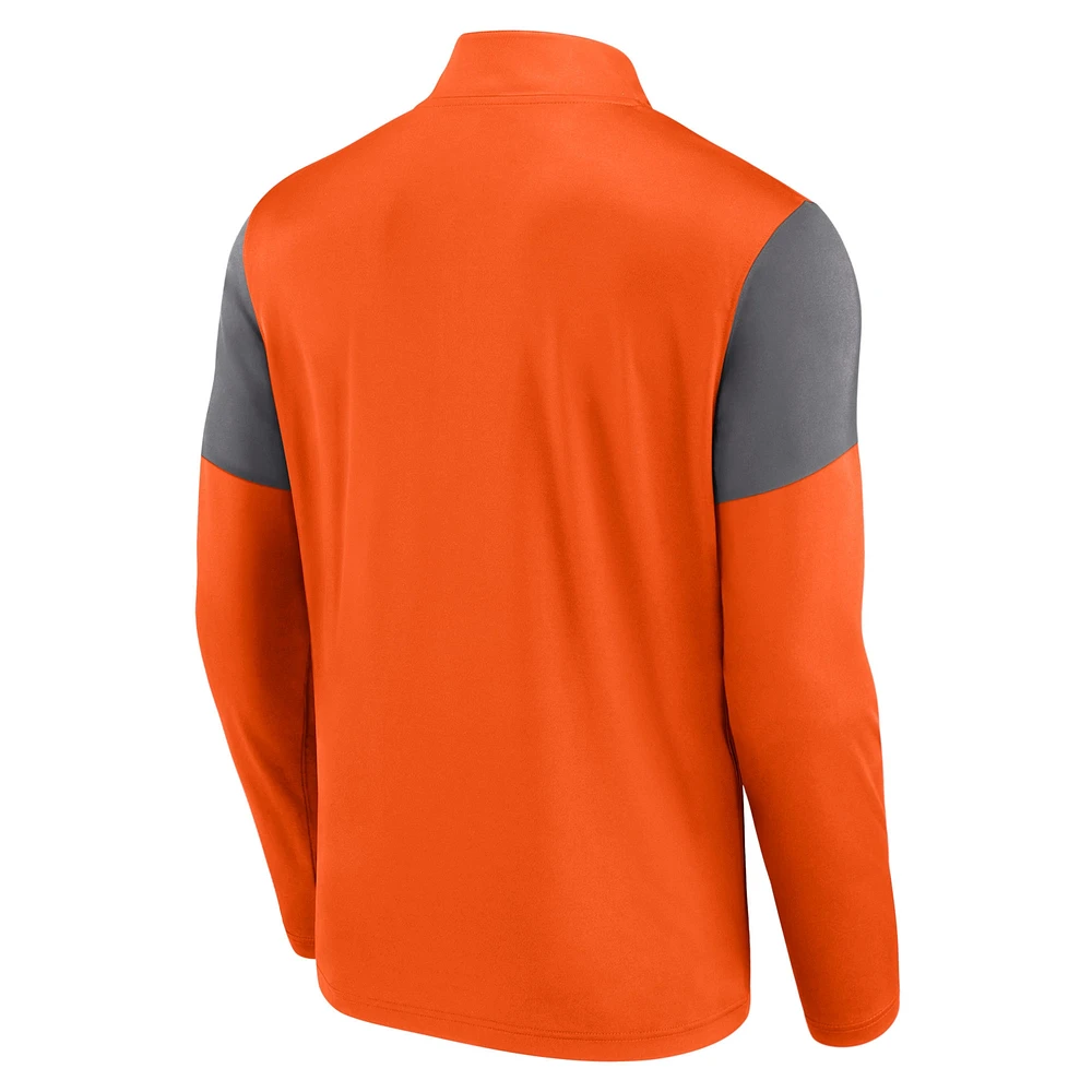 Men's Fanatics Orange Philadelphia Flyers Logo Quarter-Zip Top