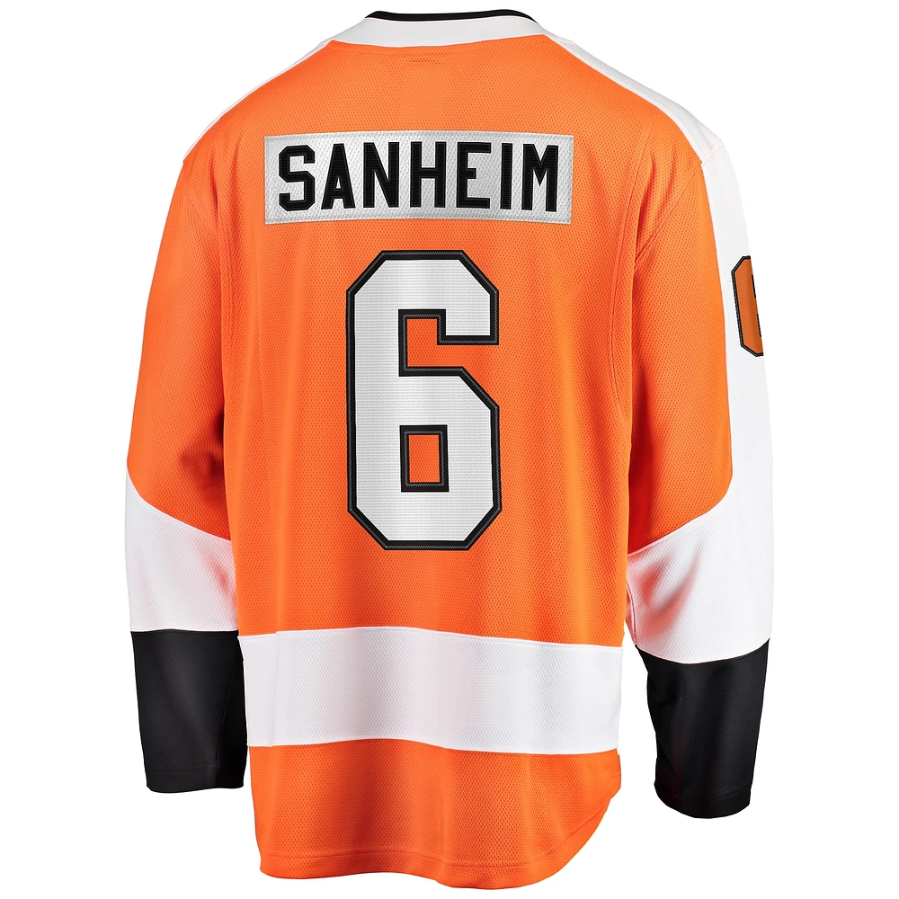 Men's Fanatics Travis Sanheim Orange Philadelphia Flyers  Premier Breakaway Player Jersey