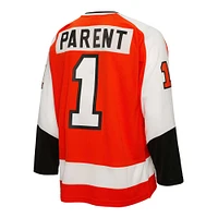 Men's Mitchell & Ness Bernie Parent Orange Philadelphia Flyers  1974/75 Blue Line Player Jersey