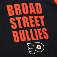Men's Mitchell & Ness  Black/Orange Philadelphia Flyers Legendary Slub Raglan Long Sleeve T-Shirt
