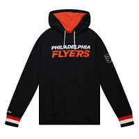 Men's Mitchell & Ness Black Philadelphia Flyers Legendary Slub Hoodie Long Sleeve T-Shirt