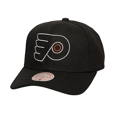 Casquette réglable noire avec logo néon Pro Crown des Flyers de Philadelphie Mitchell & Ness pour hommes