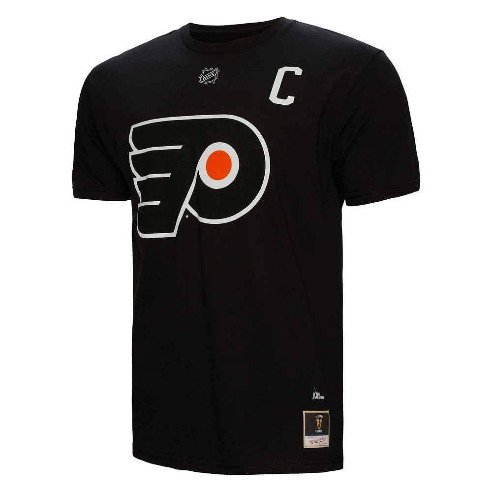 Men's Mitchell & Ness Eric Lindros Black Philadelphia Flyers Name Number T-Shirt