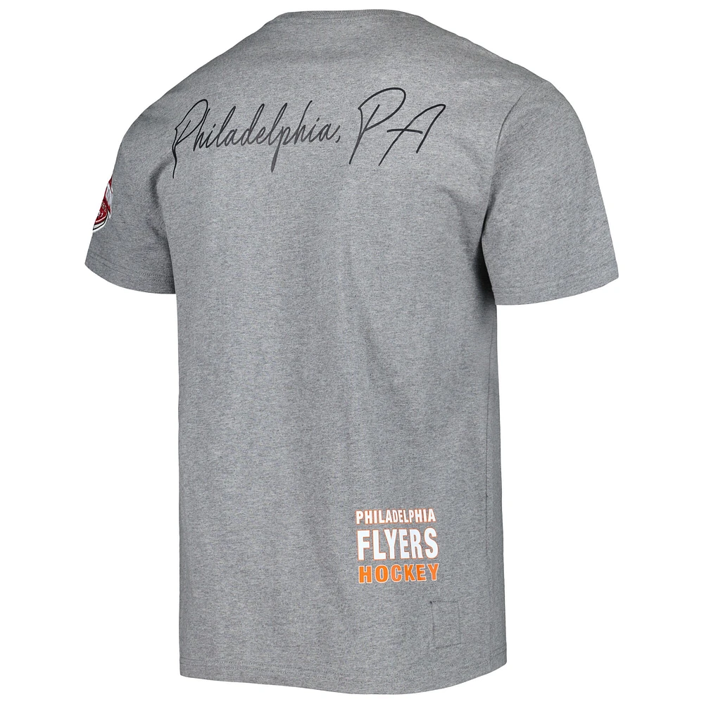 Men's Mitchell & Ness Heather Gray Philadelphia Flyers City Collection T-Shirt