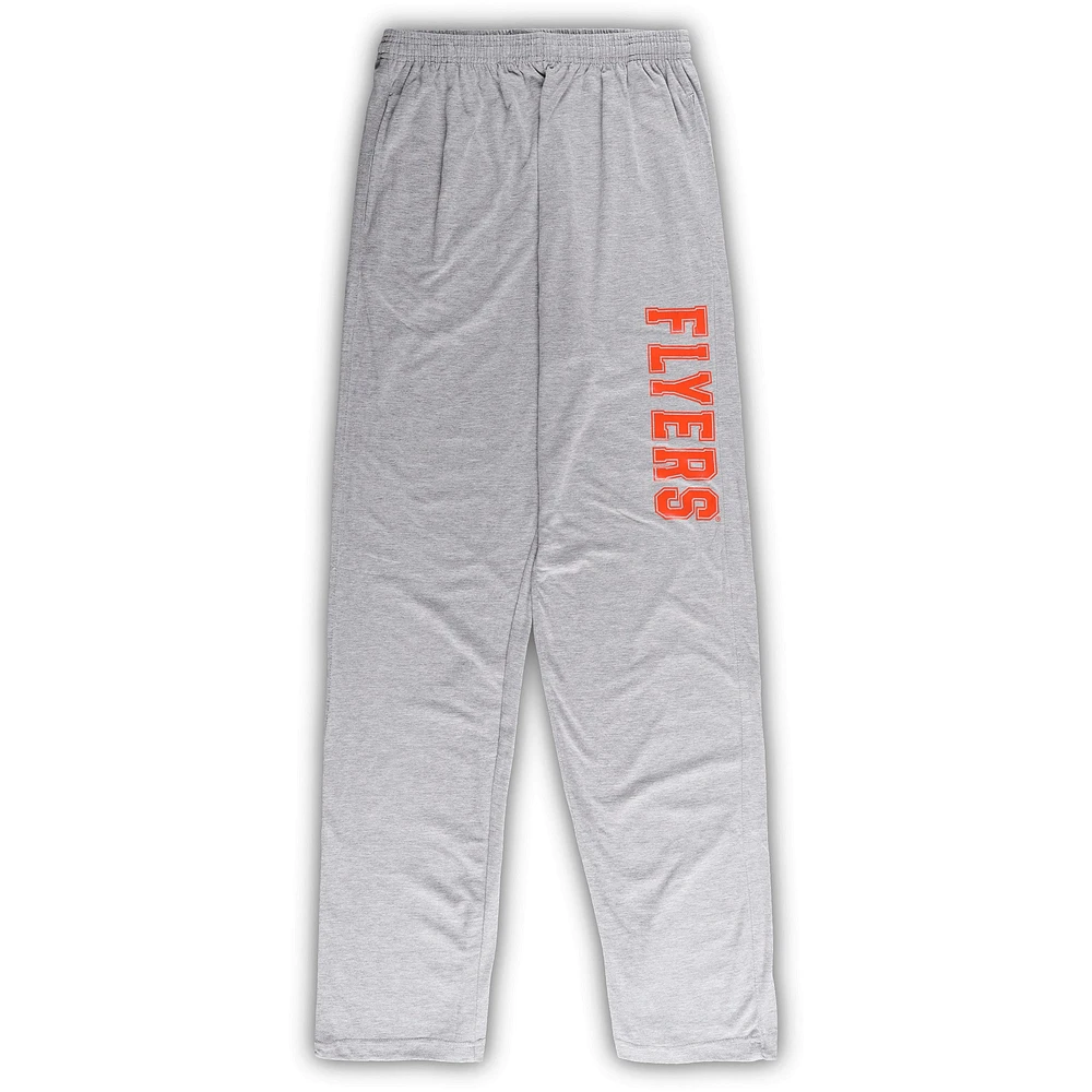 Men's Philadelphia Flyers Black/Heather Gray Big & Tall T-Shirt Pants Lounge Set