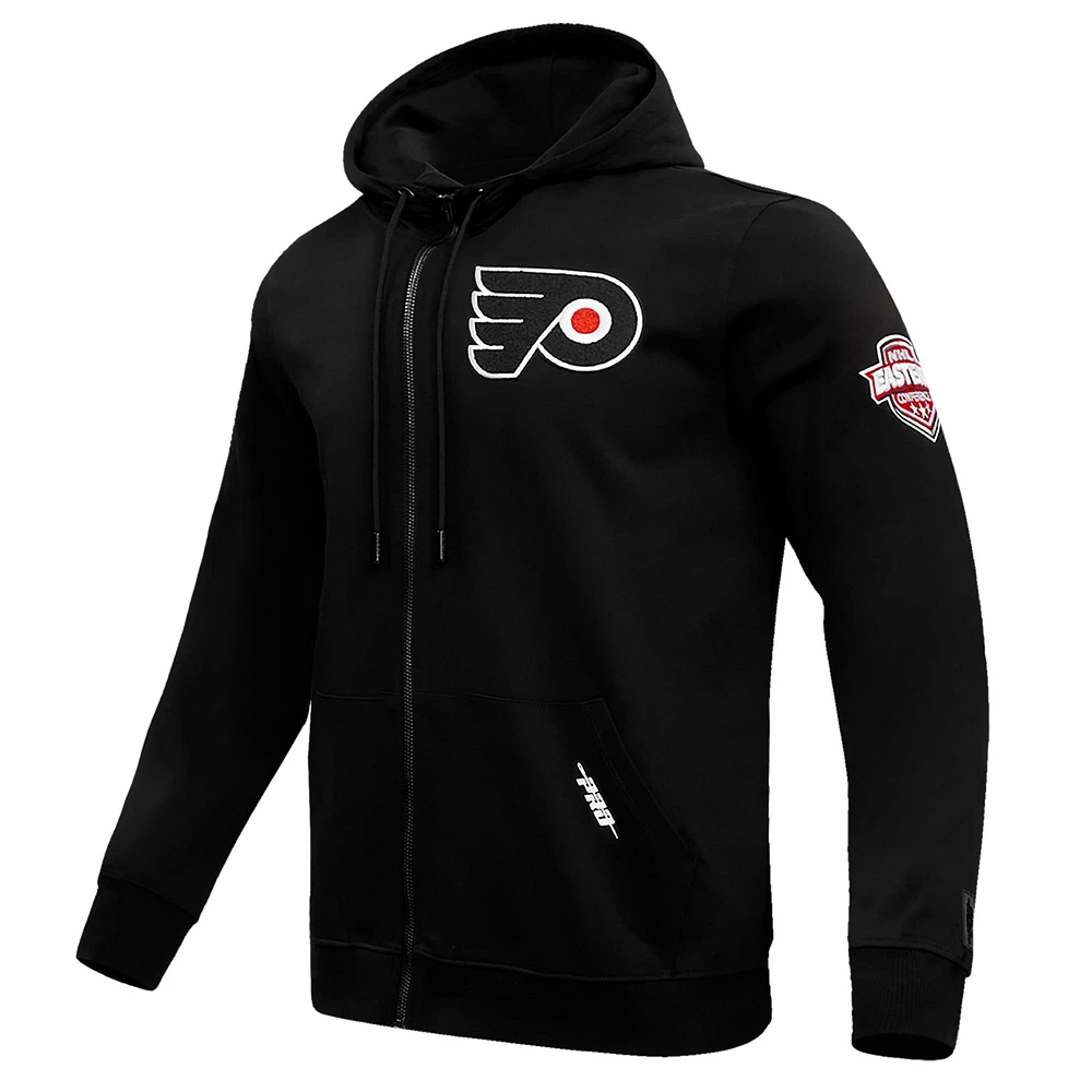 Men's Pro Standard Black Philadelphia Flyers Classic Chenille Full-Zip Hoodie Jacket