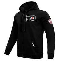 Men's Pro Standard Black Philadelphia Flyers Classic Chenille Full-Zip Hoodie Jacket
