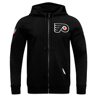 Men's Pro Standard Black Philadelphia Flyers Classic Chenille Full-Zip Hoodie Jacket