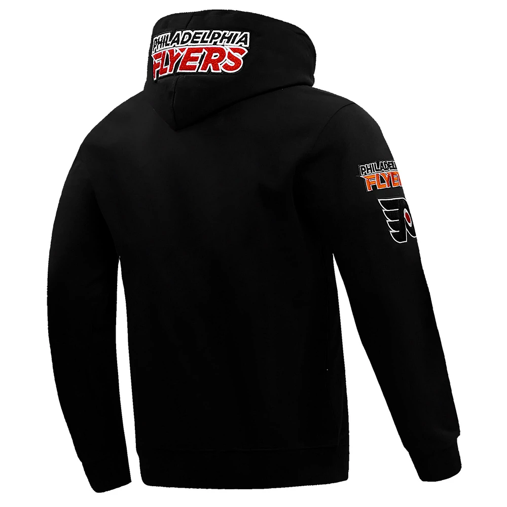 Men's Pro Standard Black Philadelphia Flyers Classic Chenille Full-Zip Hoodie Jacket