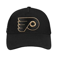 Men's Pro Standard  Black Philadelphia Flyers Metallic Logo Pinch Front Adjustable Hat