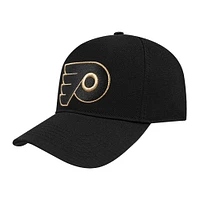 Men's Pro Standard  Black Philadelphia Flyers Metallic Logo Pinch Front Adjustable Hat