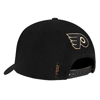 Men's Pro Standard  Black Philadelphia Flyers Metallic Logo Pinch Front Adjustable Hat