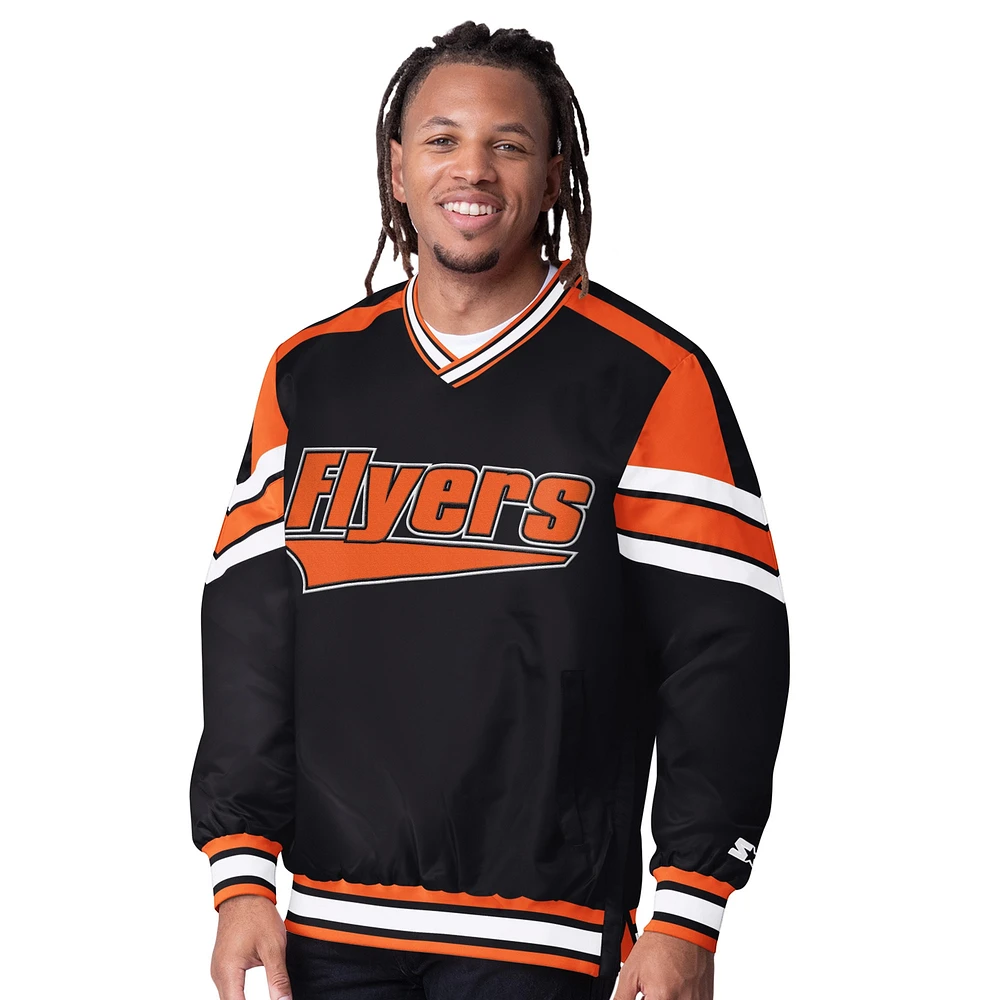 Men's Starter Orange Philadelphia Flyers Reliver I V-Neck Pullover Jacket