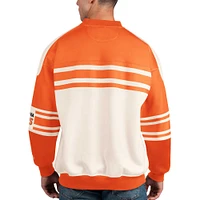 Men's Starter White Philadelphia Flyers Defense Fleece Crewneck Pullover Sweatshirt