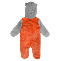 Dormeuse orange à fermeture éclair pour nouveau-né et nourrisson des Flyers de Philadelphie Game Nap Teddy Fleece Bunting