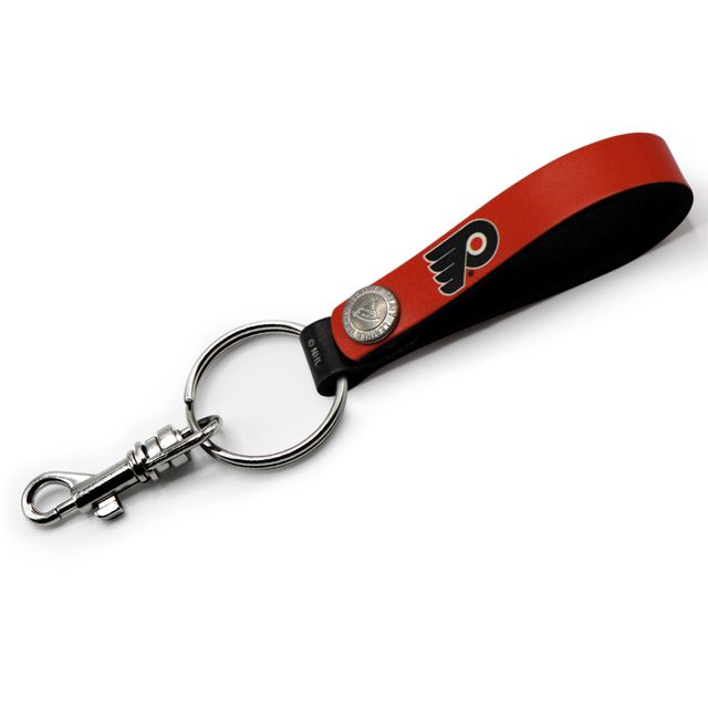 Porte-clés à boucle en cuir personnalisé Flyers de Philadelphie orange